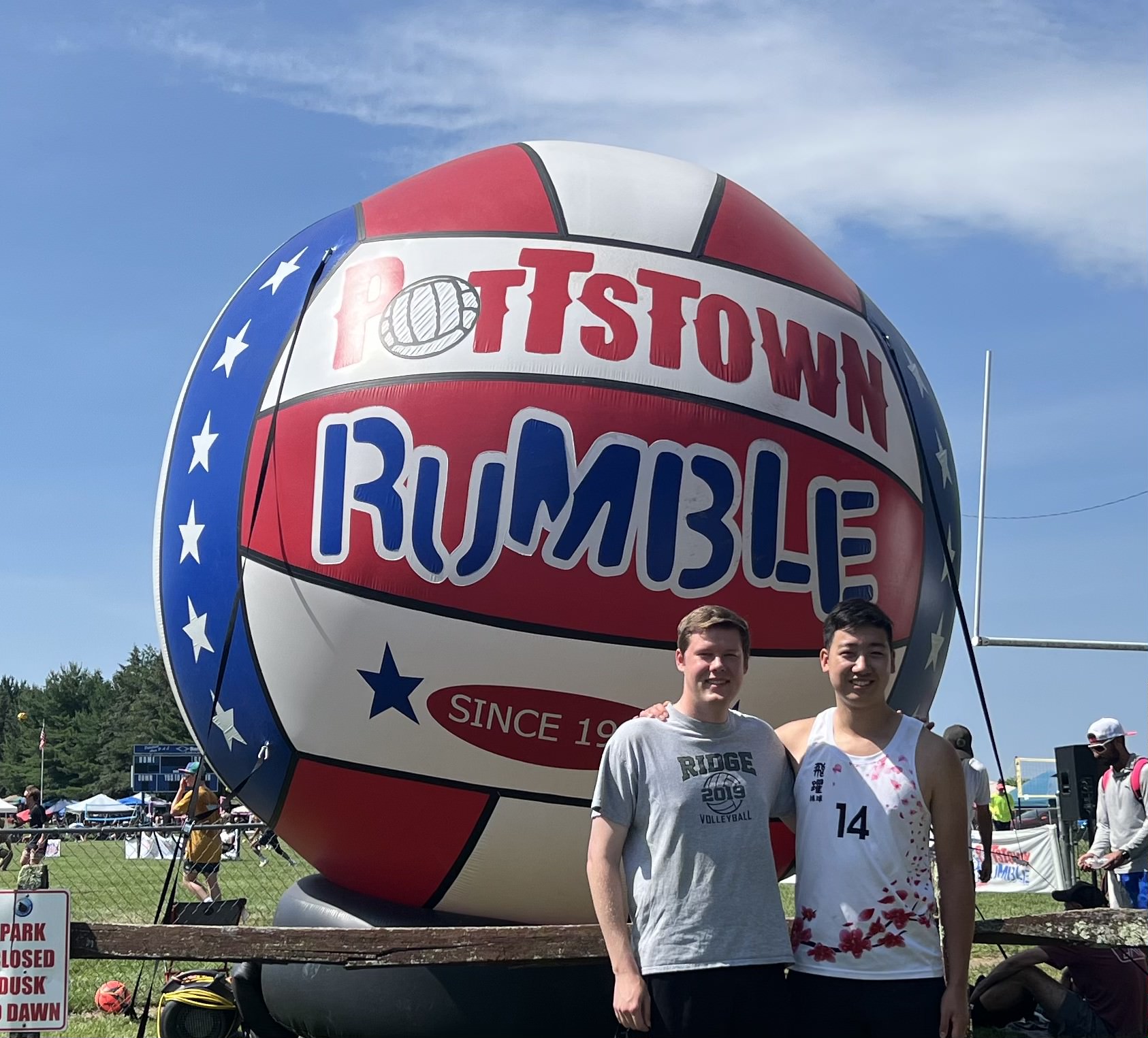 Maxwell Metzner playing volleyball